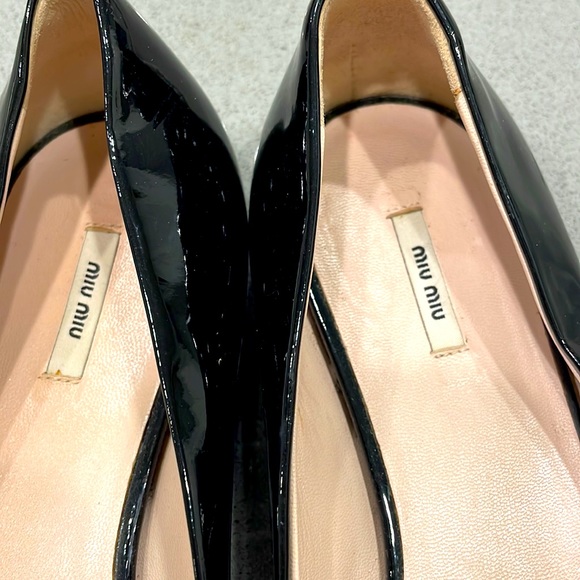Miu Miu 36.5 Black Flats Open Toe - Picture 3 of 4